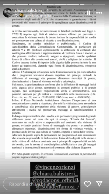 Il messaggio del Codacons