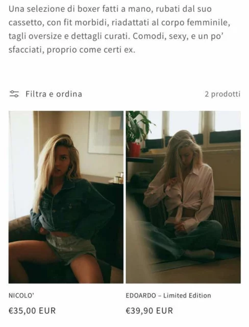 La linea di boxer di Anita Olivieri