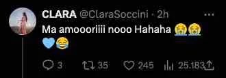 La risposta di Clara su X