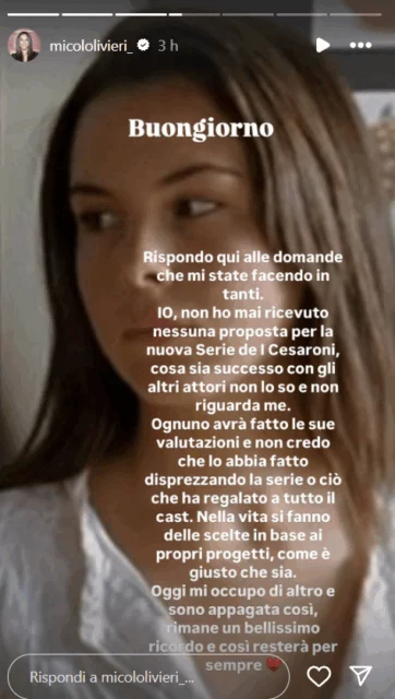 La risposta di Micol Olivieri