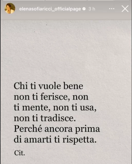 La storia Instagram di Elena Sofia Ricci