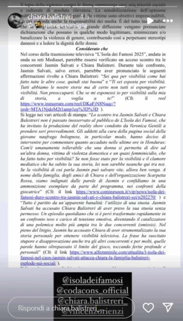 L'intervento del Codacons su Jasmin de L'Isola dei Famosi