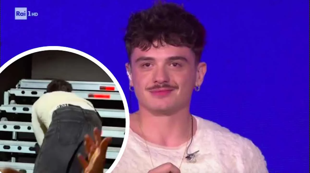 Olly rischia di cadere dal palco in diretta al Tim Summer Hits (VIDEO)