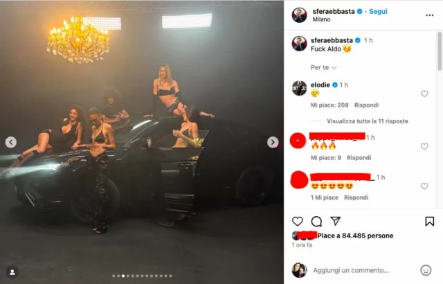 Post Instagram di Sfera Ebbasta