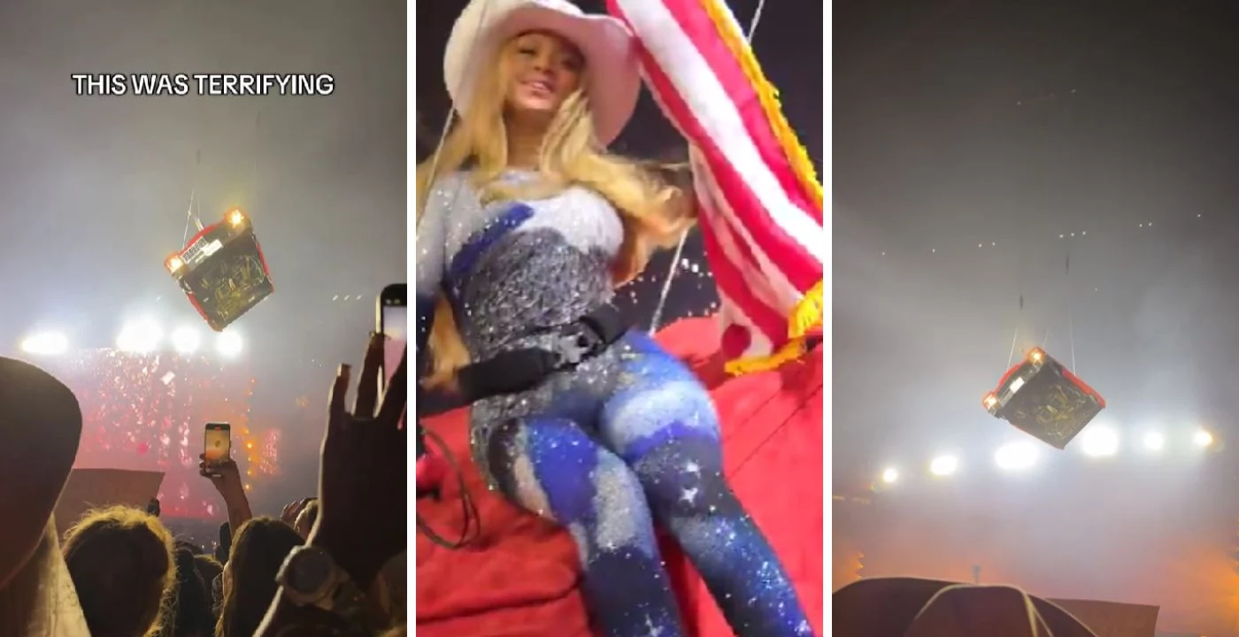 Beyoncé sospesa in aria al suo concerto su una macchina, che rischia di cadere sulla folla (VIDEO)
