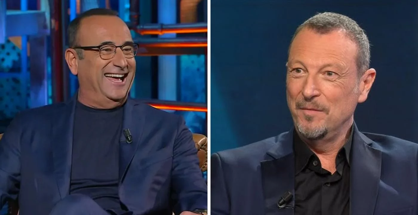 Carlo Conti e quella frecciata ad Amadeus in diretta radio che non passa inosservata