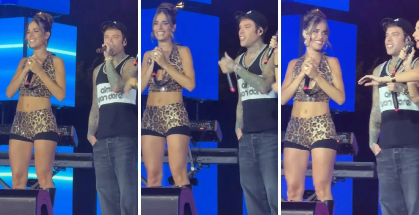 La folla chiede un bacio tra Fedez e Clara dopo l’esibizione, la loro reazione (VIDEO)