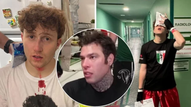 fedez pugno il rosso video
