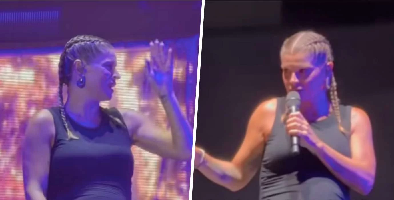Alessandra Amoroso ferma il suo concerto, la figlia Penelope inizia a scalciare (VIDEO)