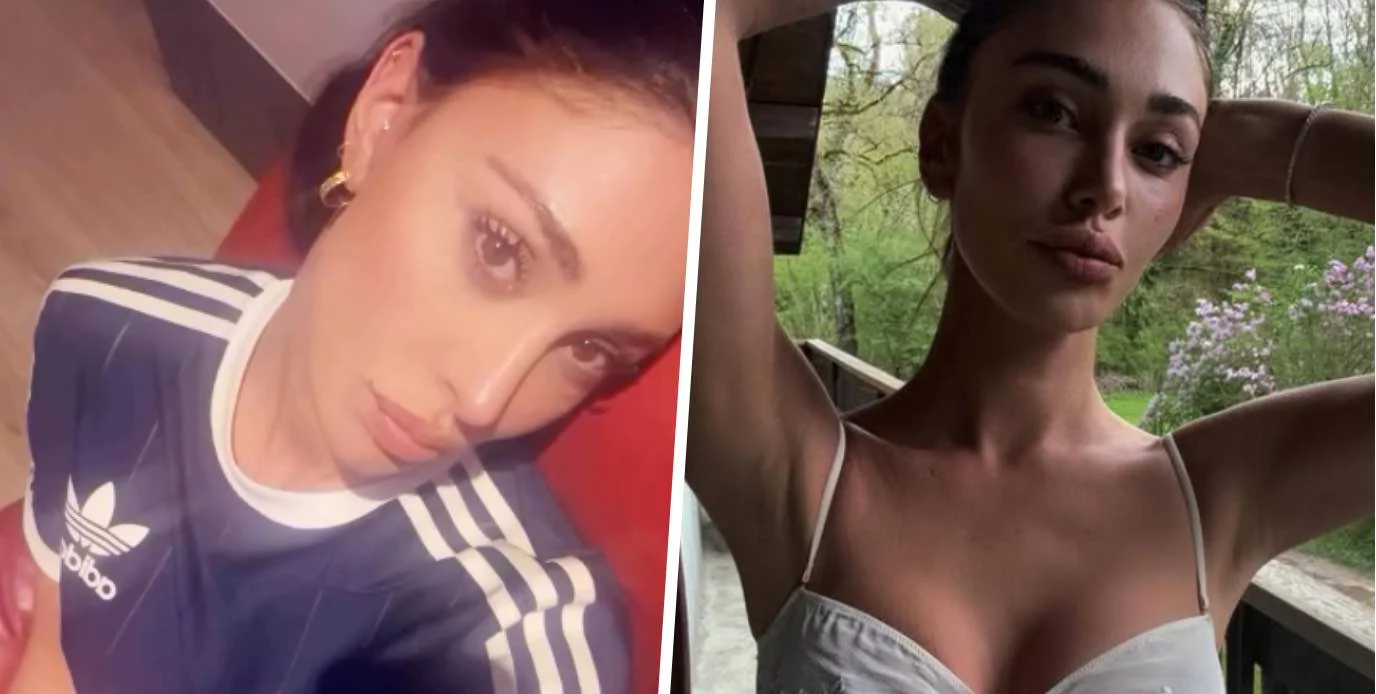 Belen Rodriguez indossa la sua maschera per parti intime a forma di farfalla