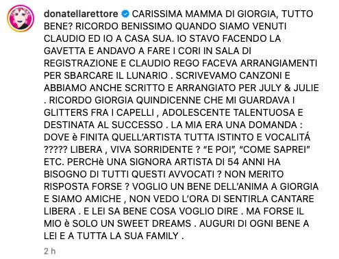 Il post di Donatella Rettore