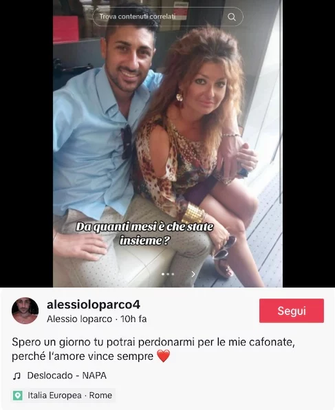 Il presunto post TikTok di Alessio di Temptation Island
