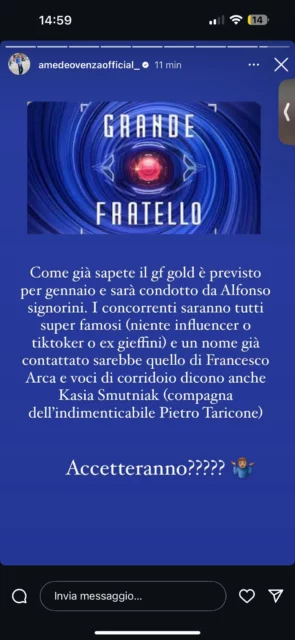 Il rumor sui due primi concorrenti del Grande Fratello Gold