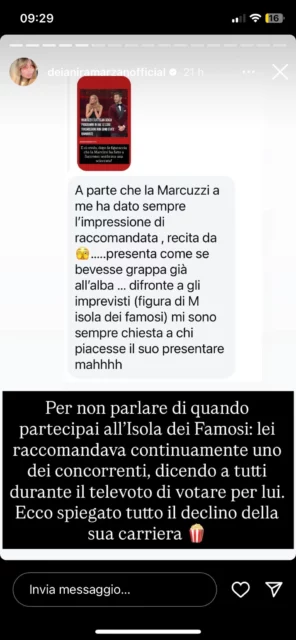 La critica dell'ex naufraga ad Alessia Marcuzzi