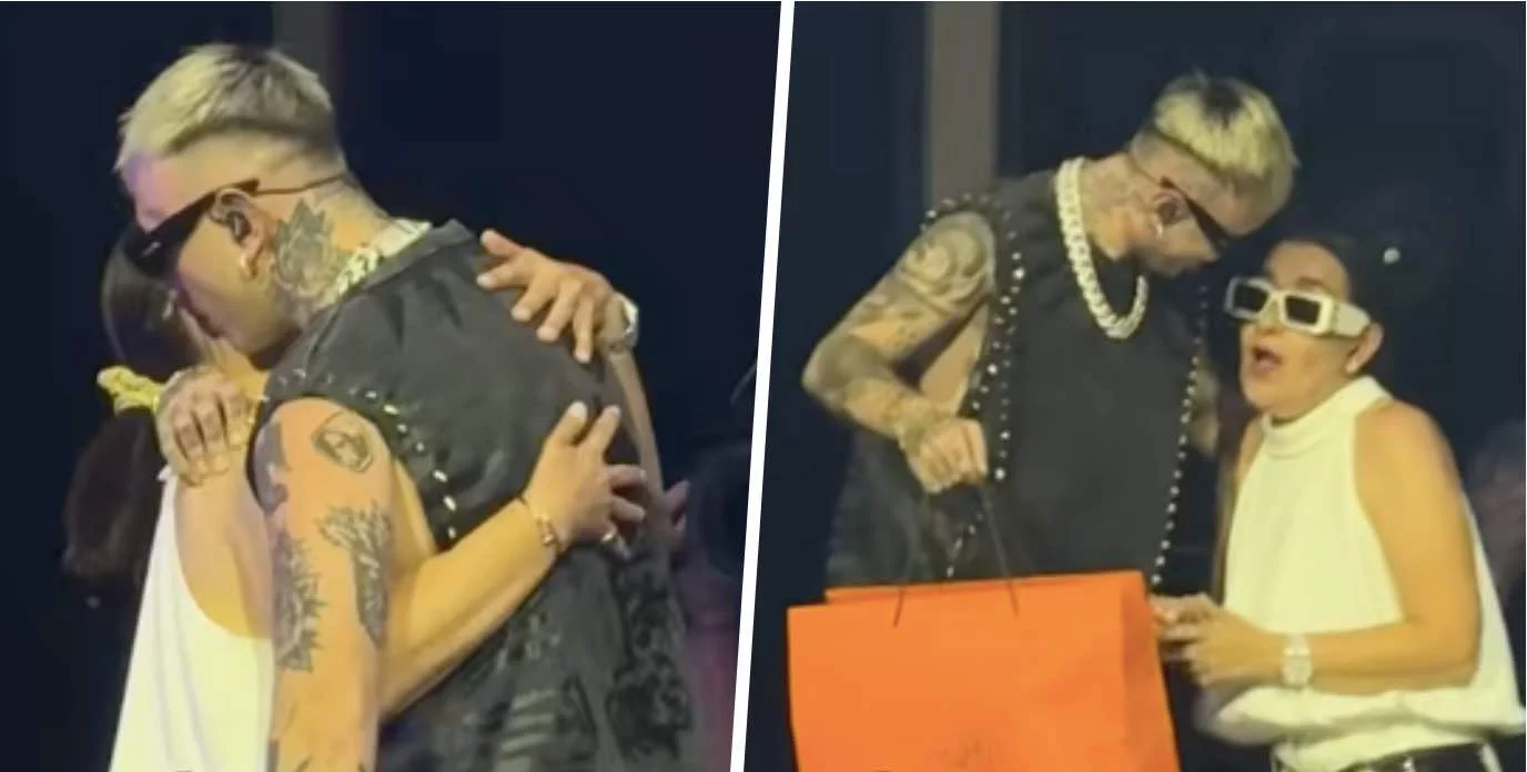 Lazza sorprende sua madre a San Siro e le regala una borsa dal costo tutt’altro che economico (VIDEO)