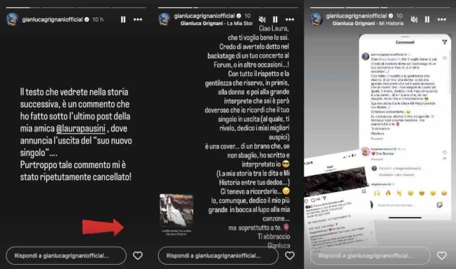 Le storie Instagram di Gianluca Grignani