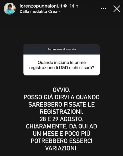 Storia Instagram Lorenzo Pugnaloni date Uomini e Donne