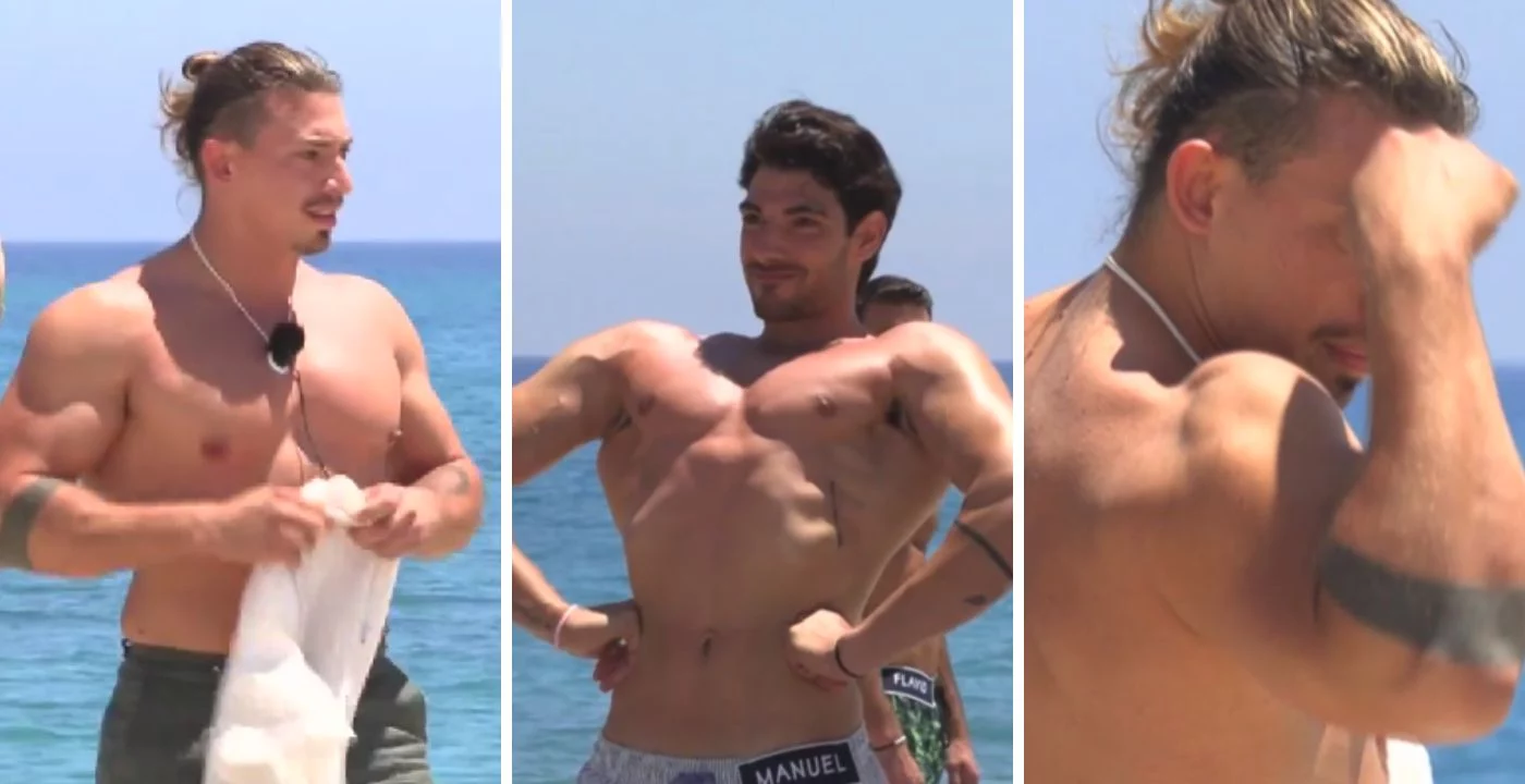 Temptation Island, Simone si mette a competere con un tentatore per decretare chi è il più muscoloso