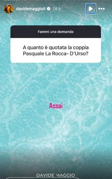 La storia Instagram di Davide Maggio su Barbara d'Urso a Ballando