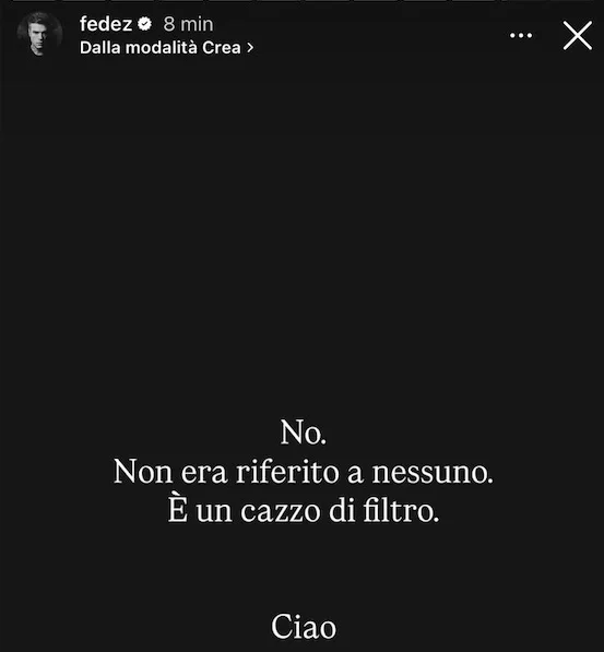 La storia Instagram di Fedez