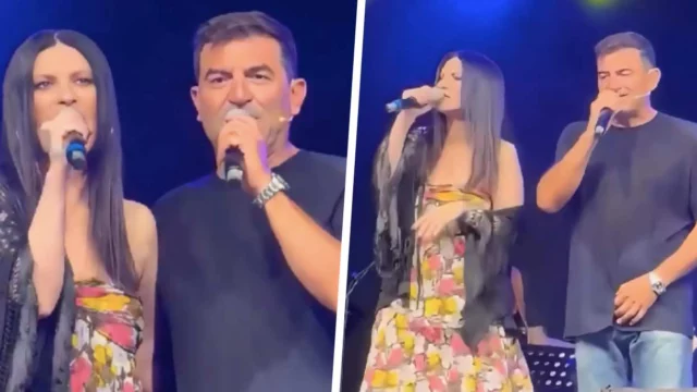 Laura Pausini sorpresa palco spettacolo Max Giusti
