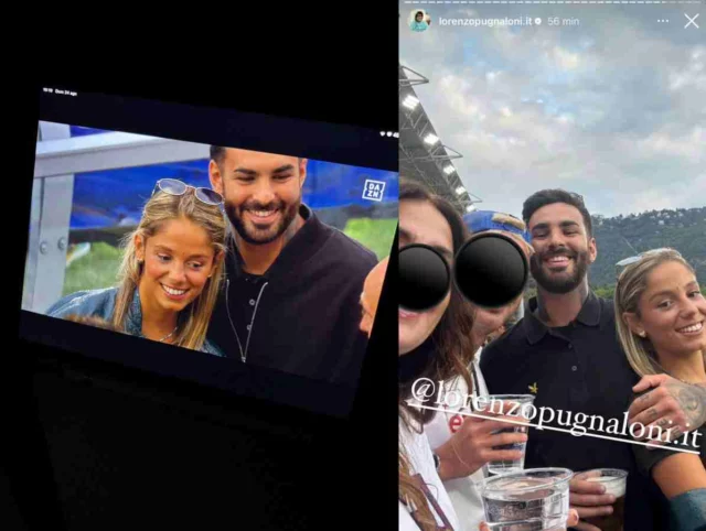 Le immagini di Valerio e Ary di Temptation Island allo stadio