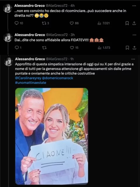 Le risposte di Alessandro Greco su X