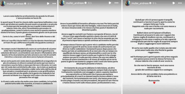 Le storie Instagram di Andreas Muller