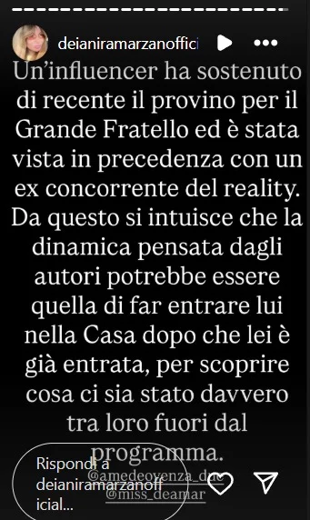 L'indiscrezione su una influencer al Grande Fratello