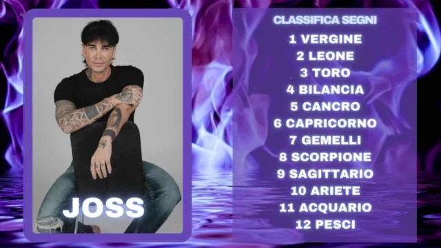Oroscopo di Joss dal 1° al 7 settembre previsioni classifica segni