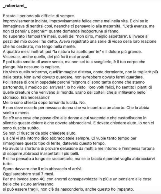 Post Instagram Roberta Rei