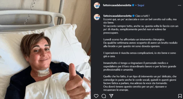 Benedetta Rossi dopo l'operazione