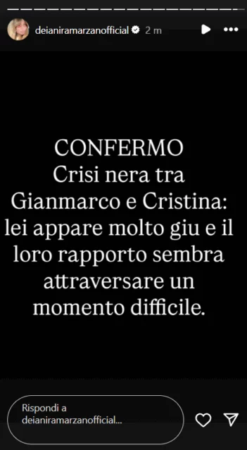 Rumor sulla crisi tra Gianmarco e Cristina dopo Uomini e Donne