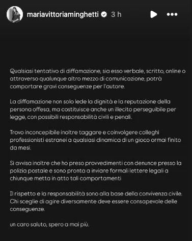 Storia Instagram Mariavittoria Minghetti