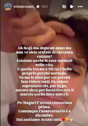 Storia Instagram Mirko Brunetti