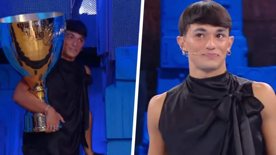 Daniele Doria ospite ad Amici dopo la vittoria fa un discorso ai nuovi allievi