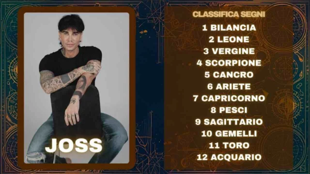 Oroscopo di Joss dal 15 al 21 settembre previsioni classifica segni