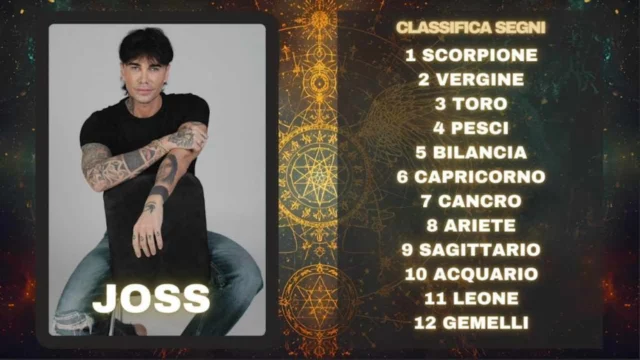 Oroscopo di Joss dal 29 settembre al 5 ottobre previsioni classifica segni