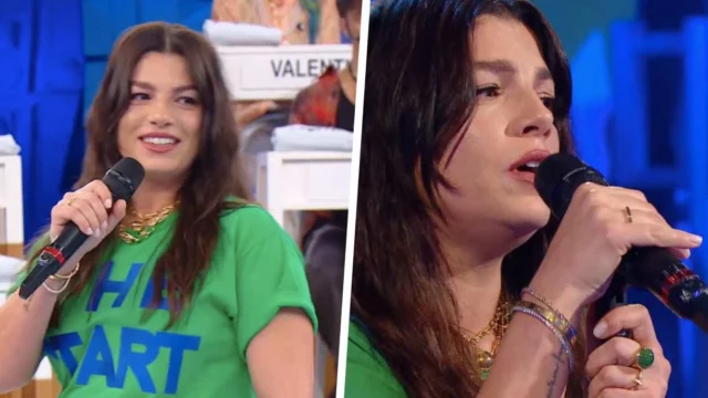 Emma Marrone presenta il singolo Brutta storia ad Amici 25 e lo studio si trasforma in una bolgia