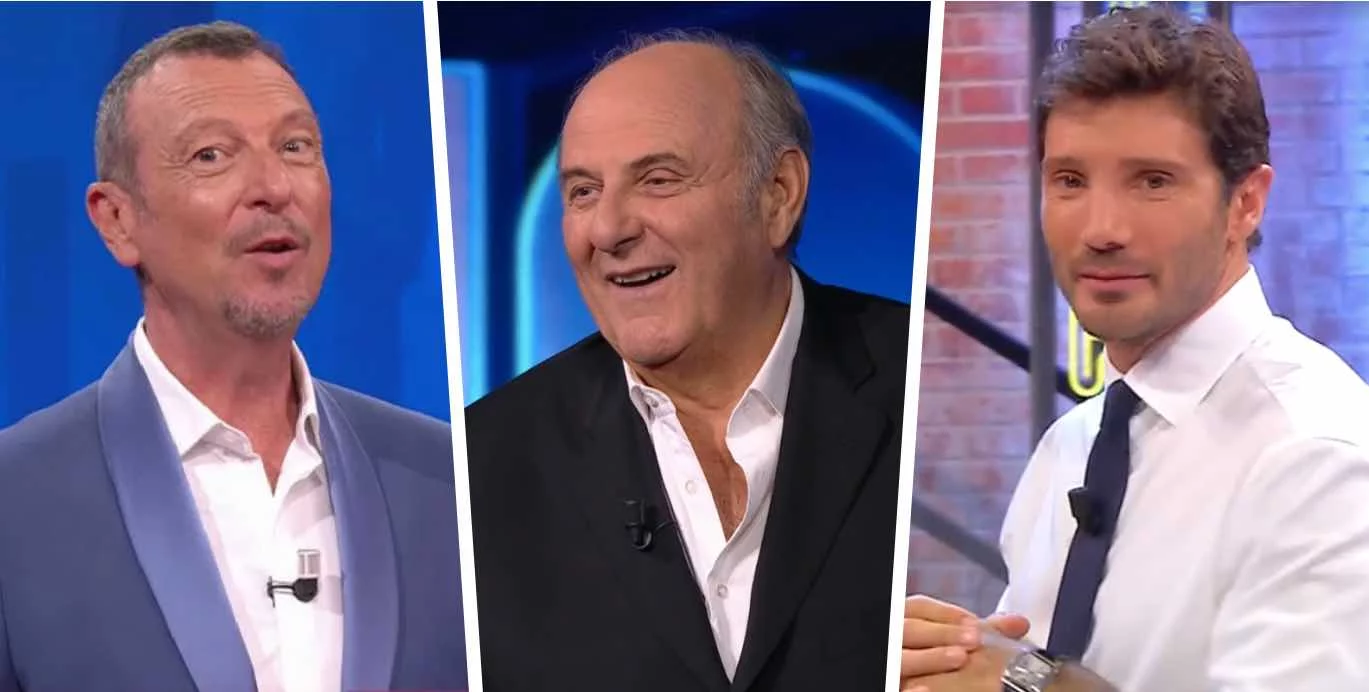 Gerry Scotti saluta Amadeus in diretta a La Ruota: “Mi guarda sempre”, frecciata a De Martino e Affari Tuoi