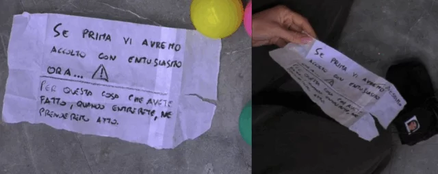 I bigliettini con gli errori grammaticali al GF