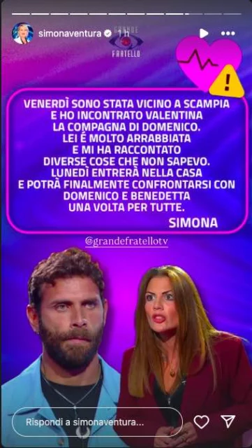 La storia Instagram di Simona Ventura sul GF