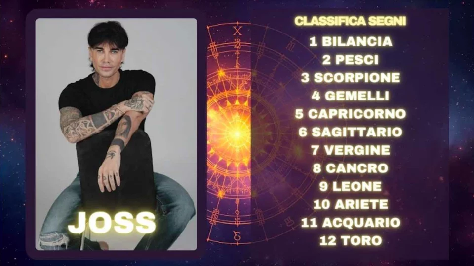 Oroscopo di Joss dal 13 al 19 ottobre previsioni classifica segni