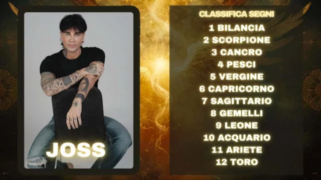 Oroscopo di Joss dal 20 al 27 ottobre previsioni classifica segni