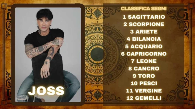 Oroscopo di Joss dal 3 al 9 novembre previsioni classifica segni