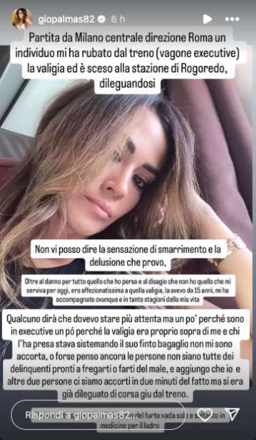 Storia Instagram Giorgia Palmas