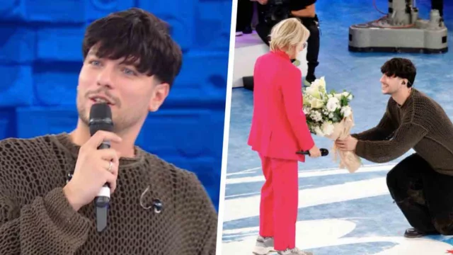 TrigNO torna ad Amici e regala un mazzo di fiori a Maria De Filippi e dà un consiglio ai ragazzi