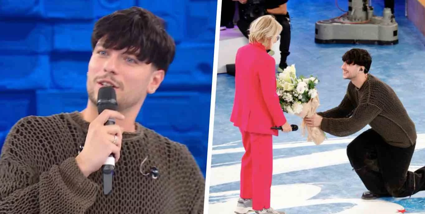 TrigNO torna ad Amici e regala un mazzo di fiori a Maria De Filippi, poi dà un consiglio ai ragazzi