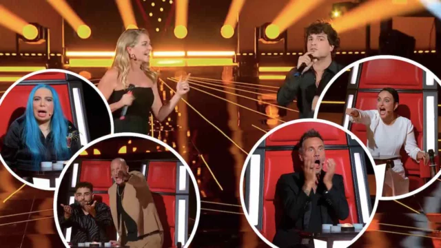 A The Voice Claudia Gerini e Leo Gassmann si esibiscono a sorpresa, ma la giuria non li riconosce