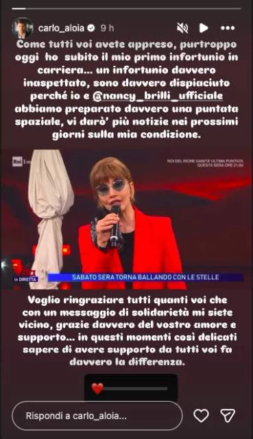 Instagram Stories - Carlo Aloia di Ballando con le Stelle